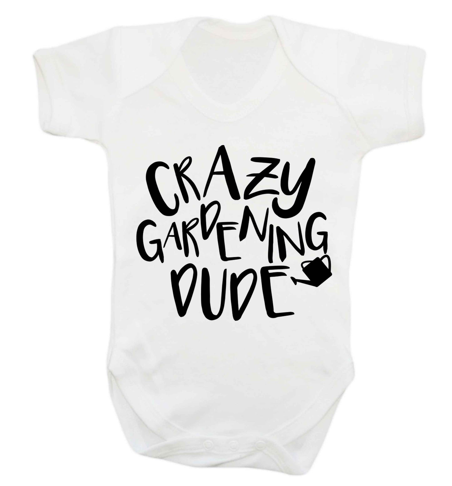 Crazy gardening dude Baby Vest white 18-24 months