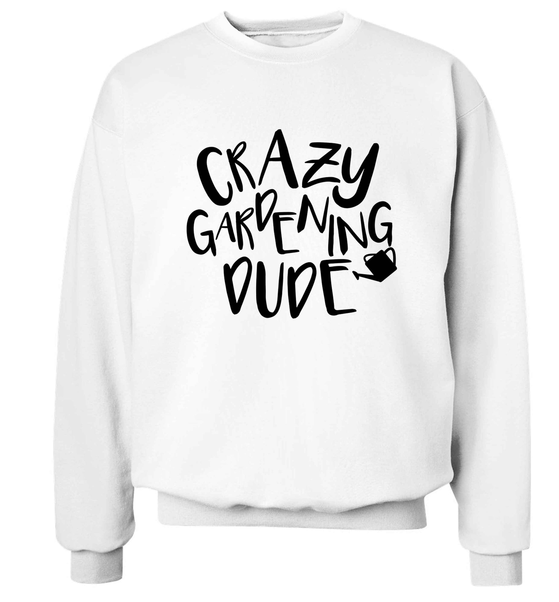 Crazy gardening dude Adult's unisex white Sweater 2XL