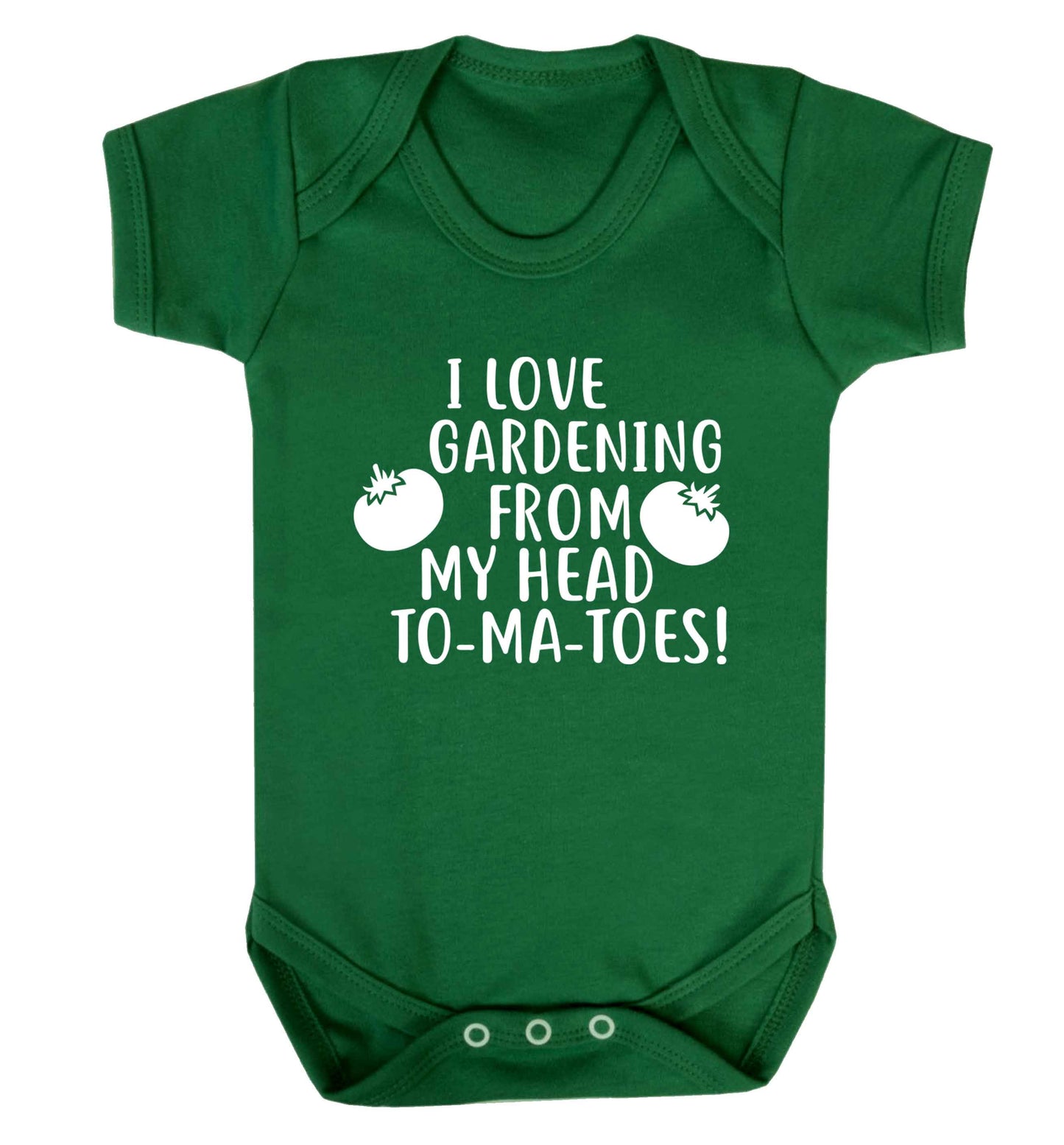 I love gardening from my head to-ma-toes Baby Vest green 18-24 months