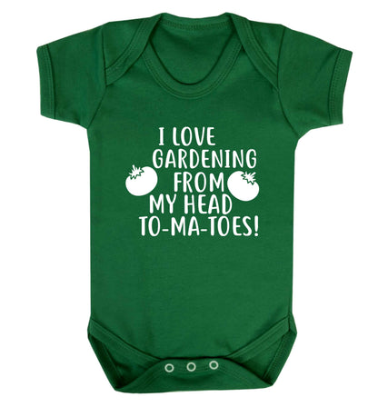 I love gardening from my head to-ma-toes Baby Vest green 18-24 months