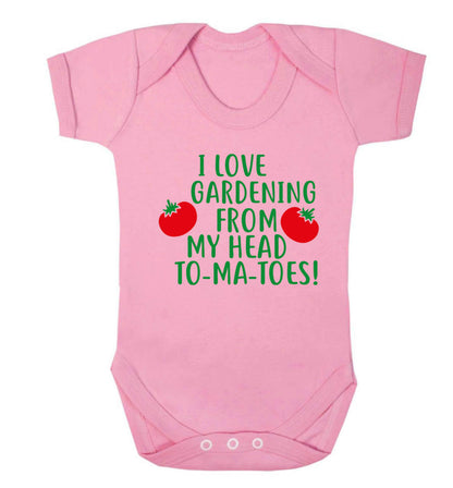 I love gardening from my head to-ma-toes Baby Vest pale pink 18-24 months