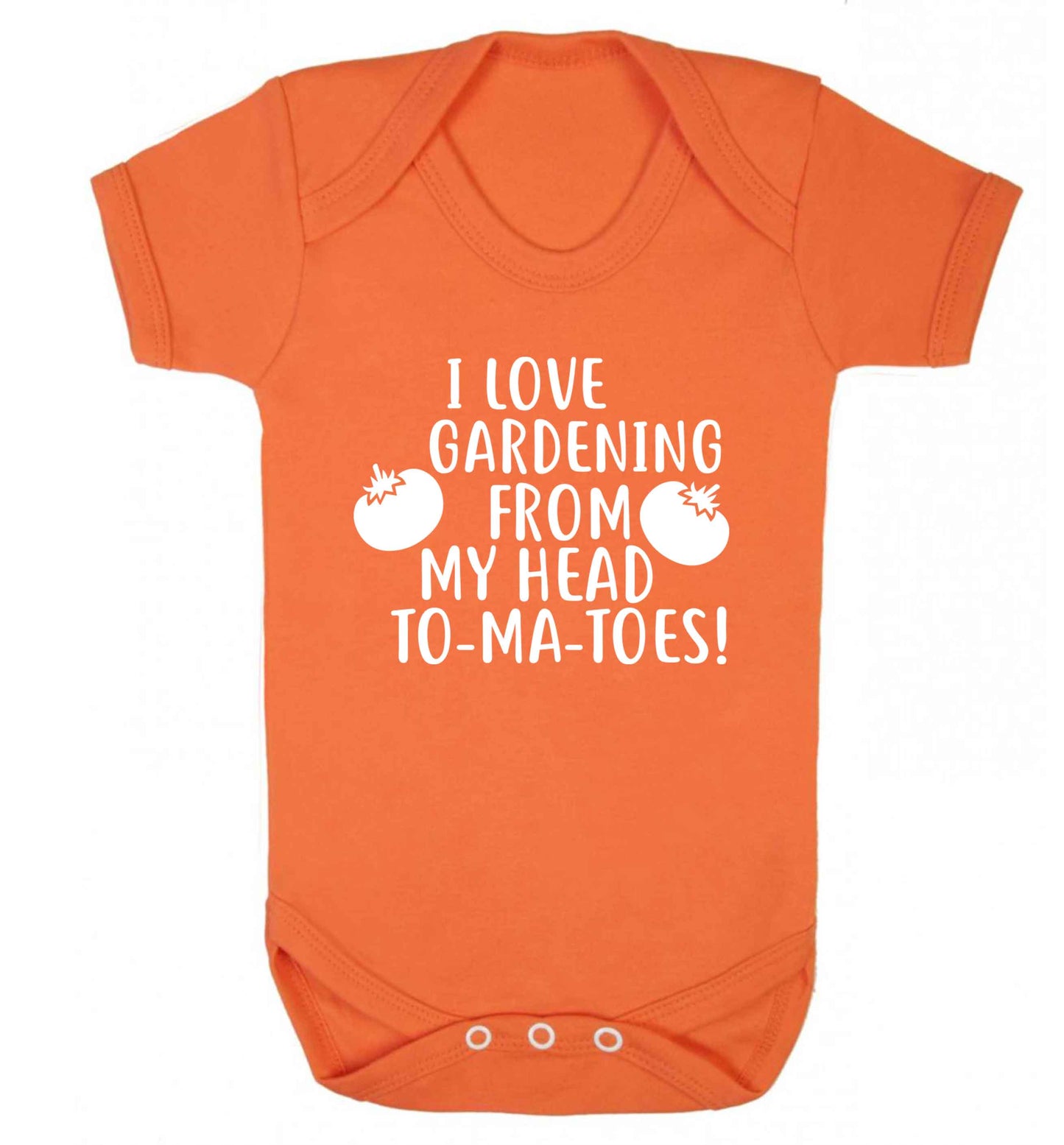I love gardening from my head to-ma-toes Baby Vest orange 18-24 months