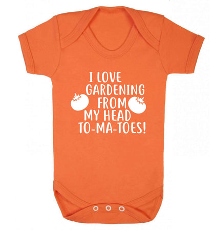 I love gardening from my head to-ma-toes Baby Vest orange 18-24 months