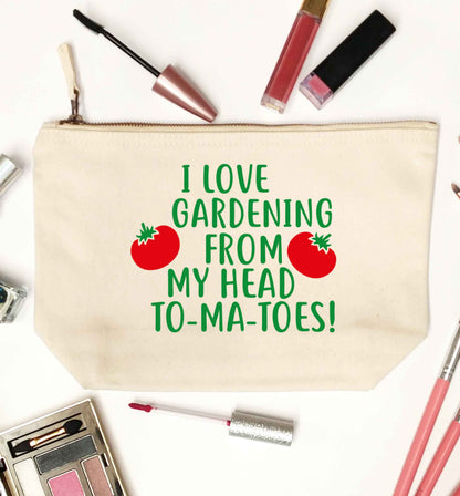 I love gardening from my head to-ma-toes natural makeup bag