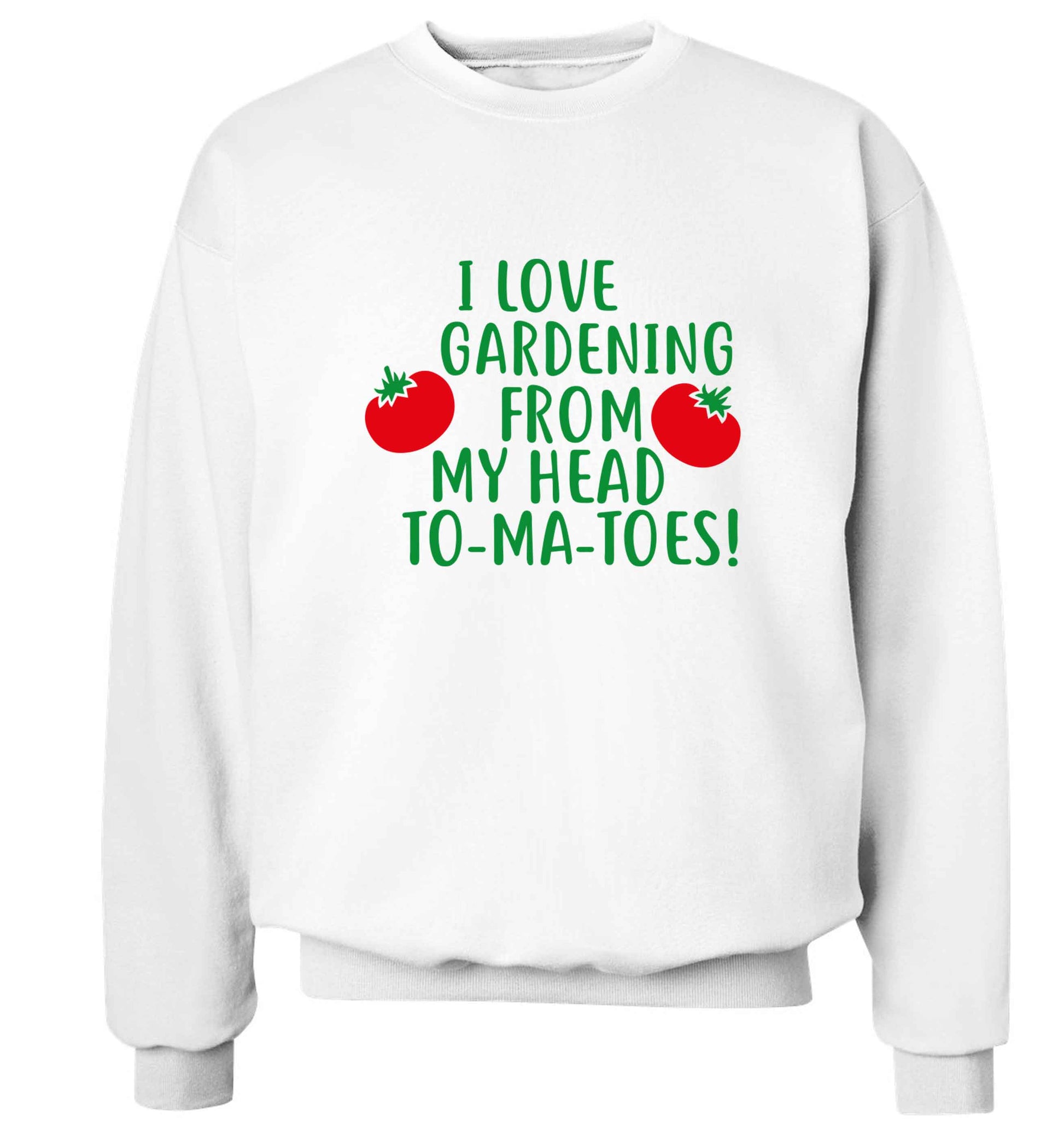 I love gardening from my head to-ma-toes Adult's unisex white Sweater 2XL