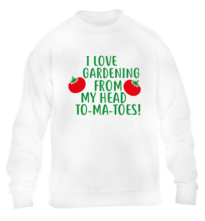 I love gardening from my head to-ma-toes children's white sweater 12-13 Years