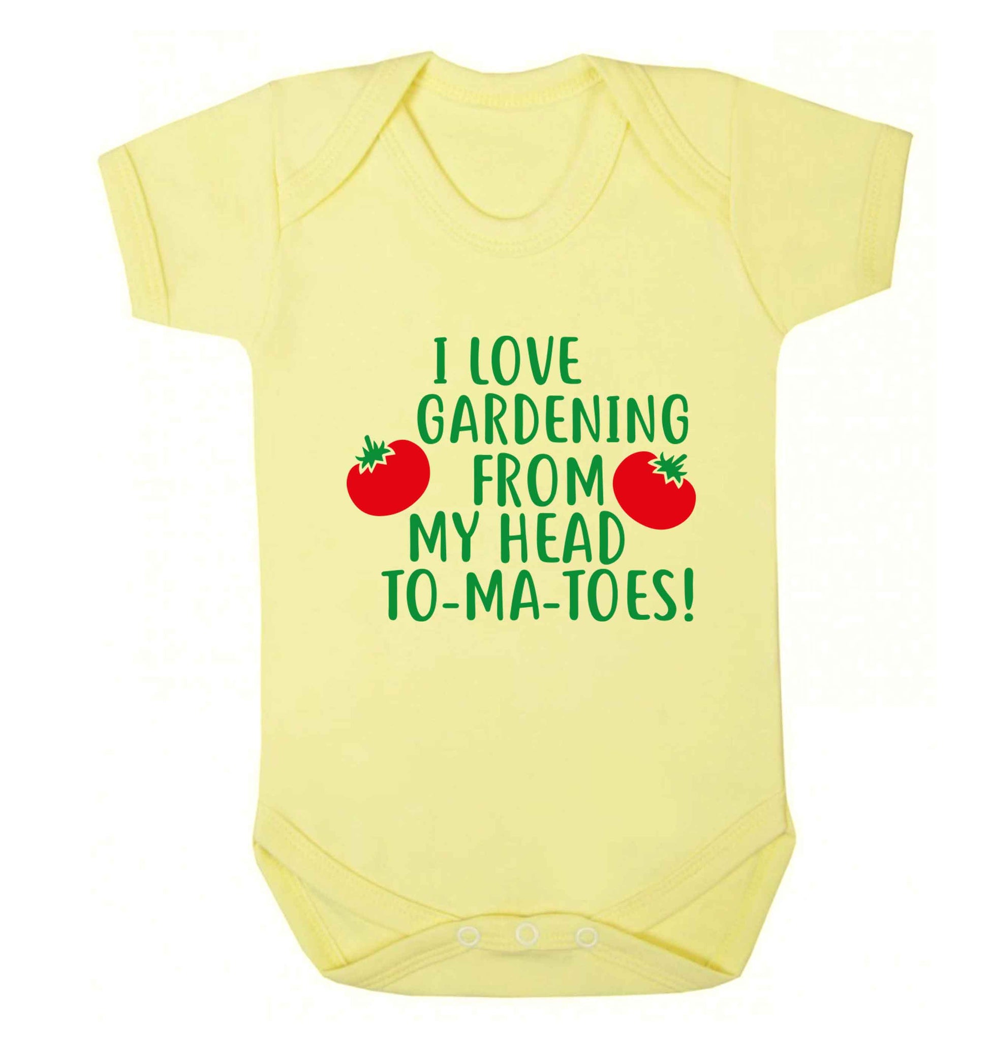 I love gardening from my head to-ma-toes Baby Vest pale yellow 18-24 months