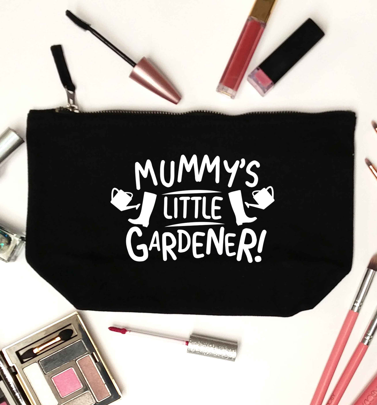 Mummy's little gardener black makeup bag