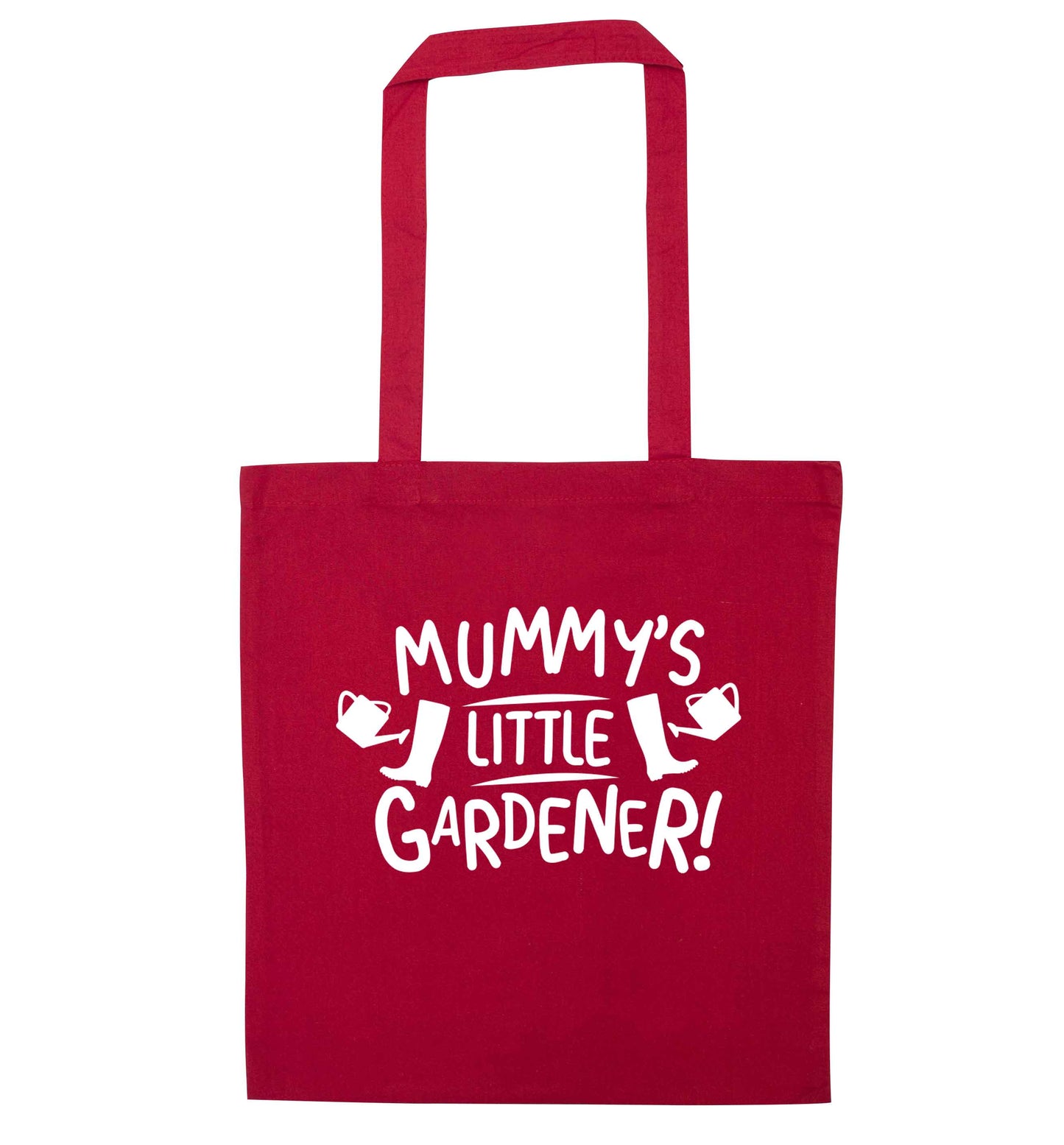 Mummy's little gardener red tote bag