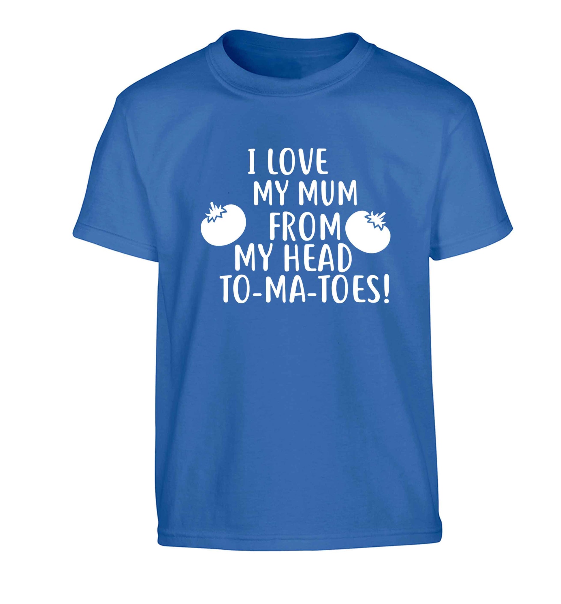 I love my mum from my head to-my-toes! Children's blue Tshirt 12-13 Years