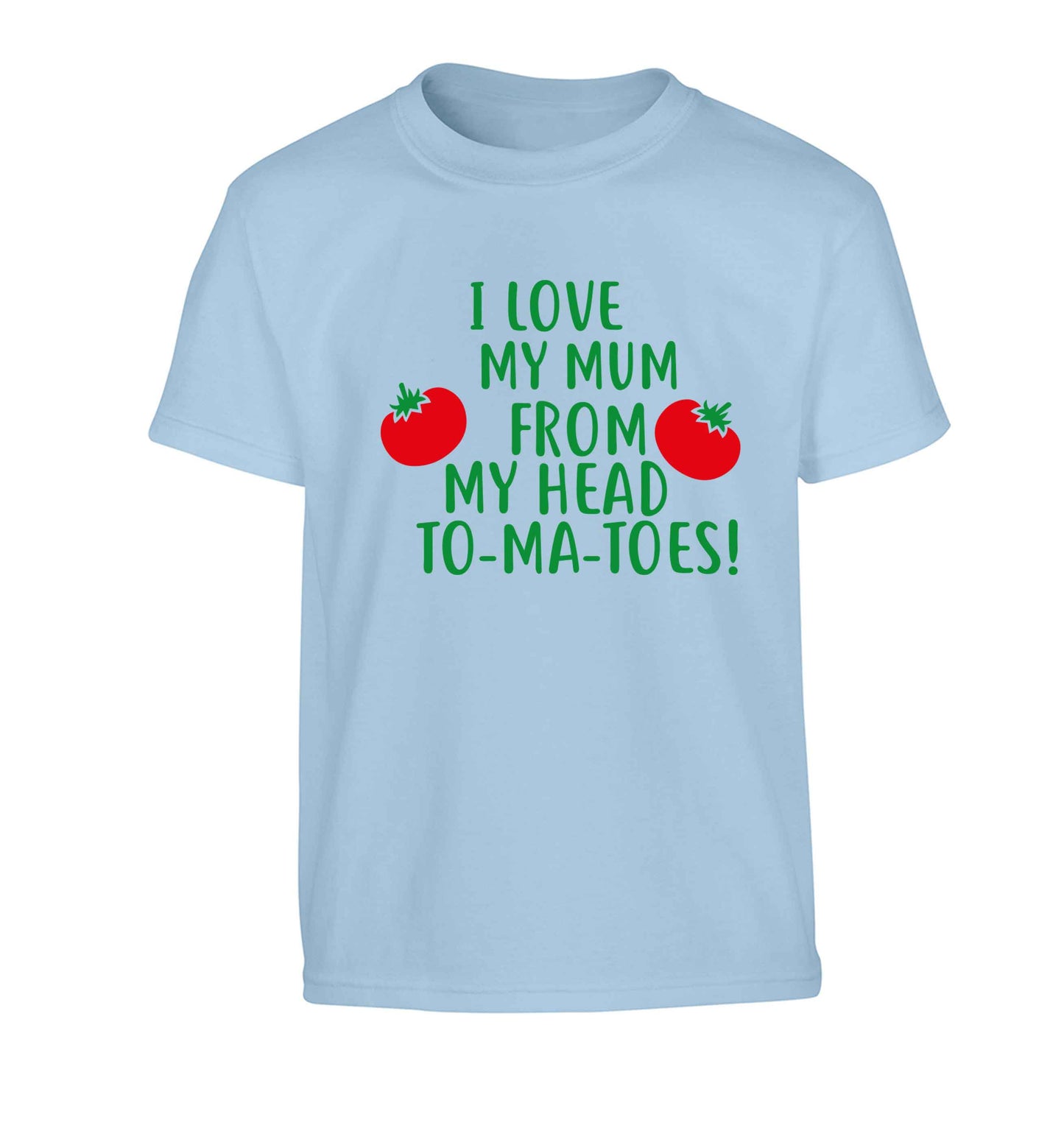 I love my mum from my head to-my-toes! Children's light blue Tshirt 12-13 Years