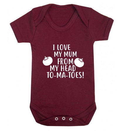 I love my mum from my head to-my-toes! baby vest maroon 18-24 months
