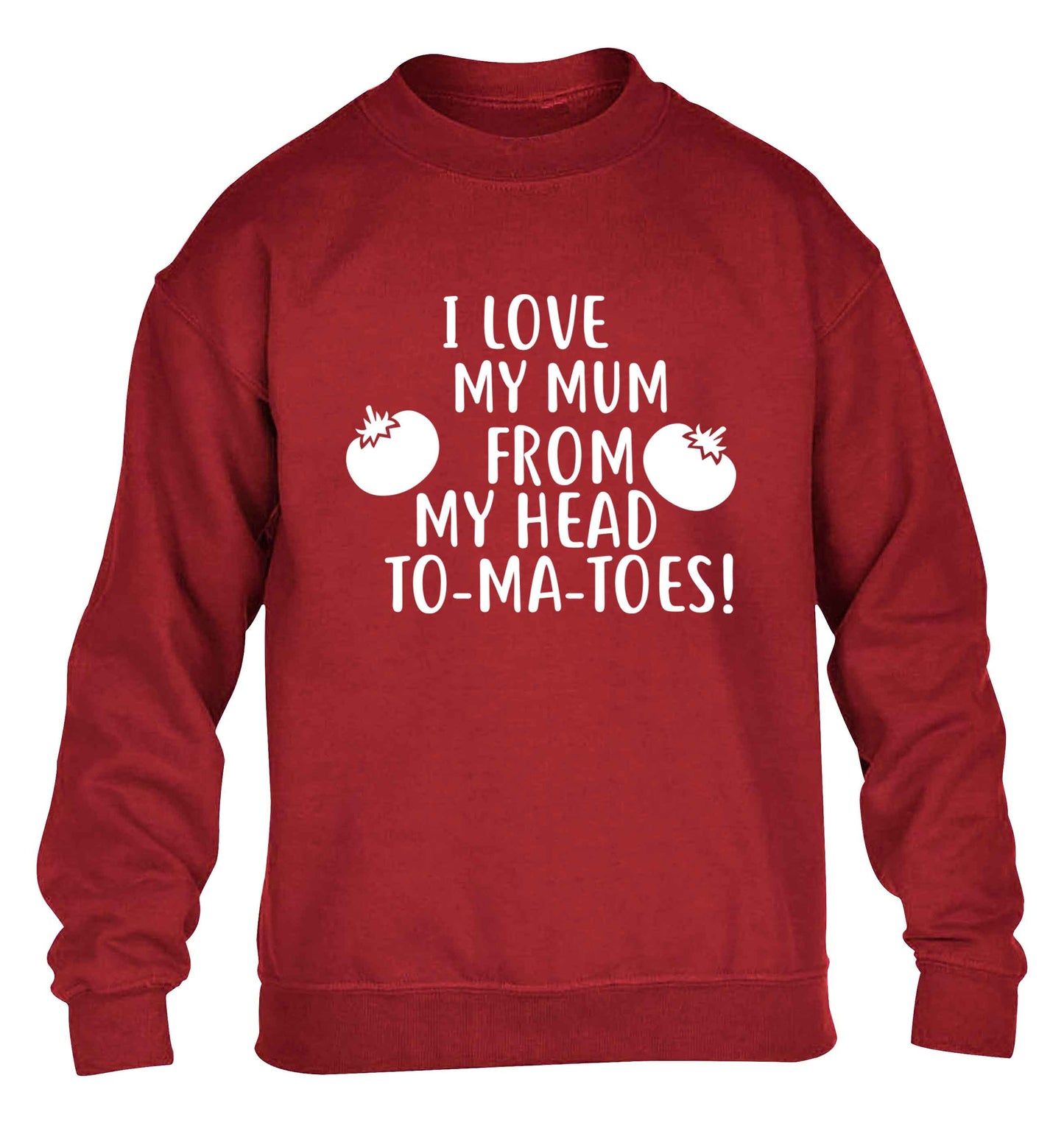 I love my mum from my head to-my-toes! children's grey sweater 12-13 Years