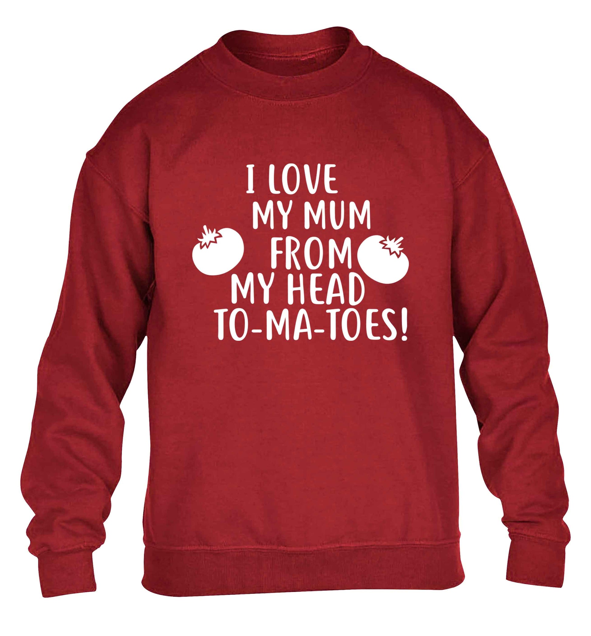 I love my mum from my head to-my-toes! children's grey sweater 12-13 Years