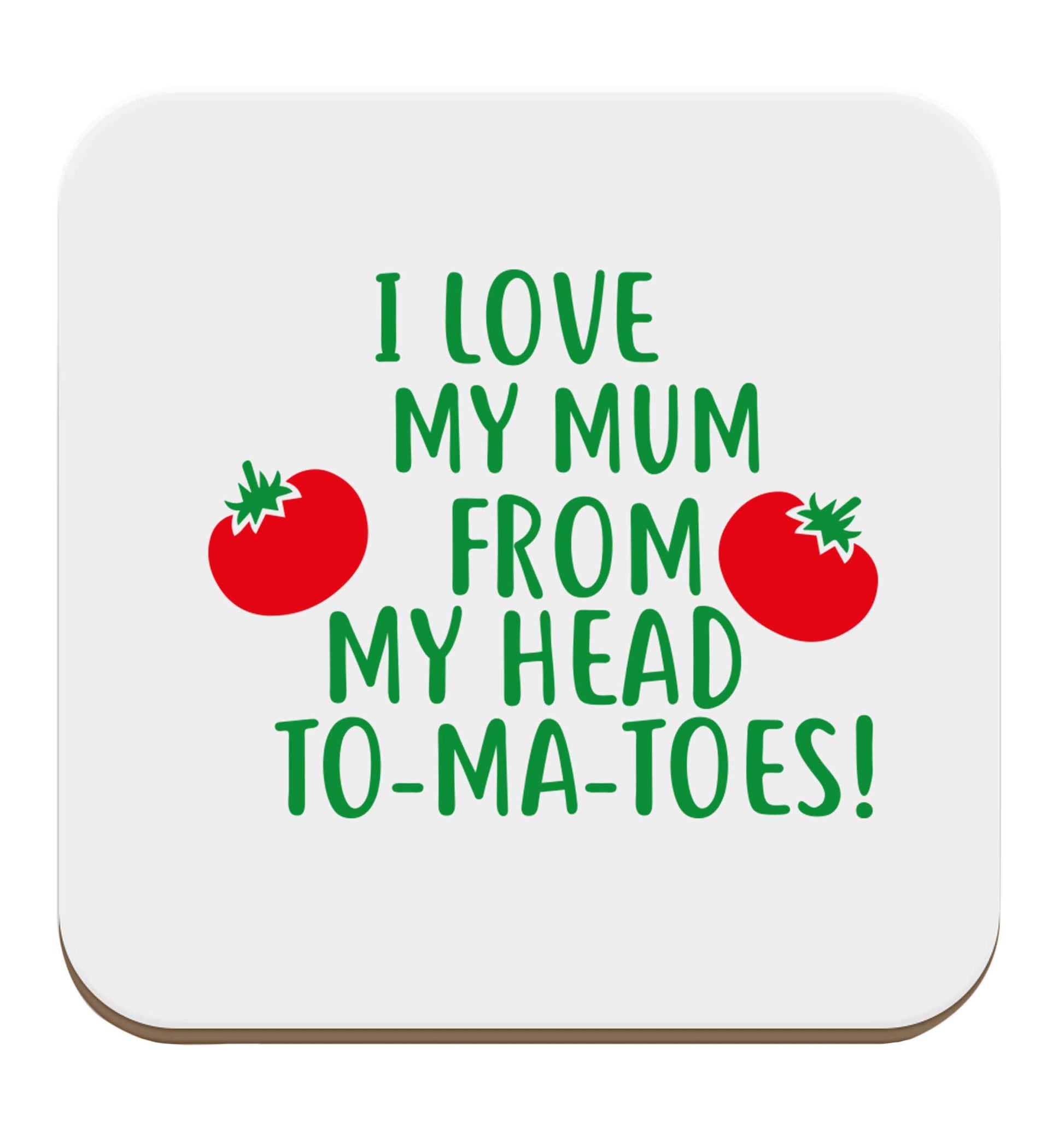 I love my mum from my head to-my-toes! set of four coasters