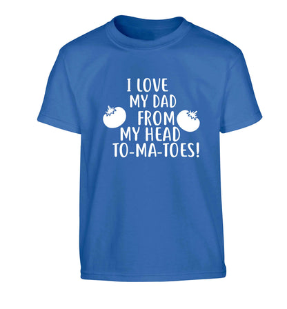 I love my dad from my head to-ma-toes Children's blue Tshirt 12-13 Years