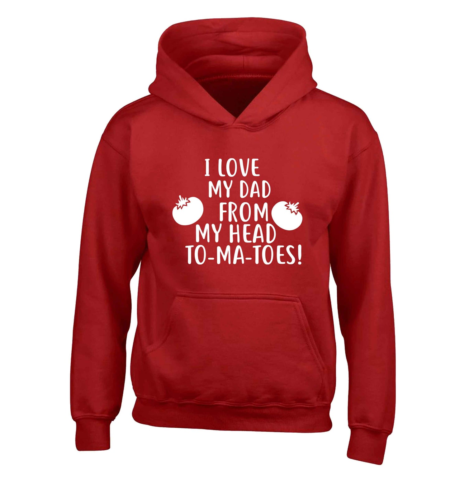 I love my dad from my head to-ma-toes children's red hoodie 12-13 Years