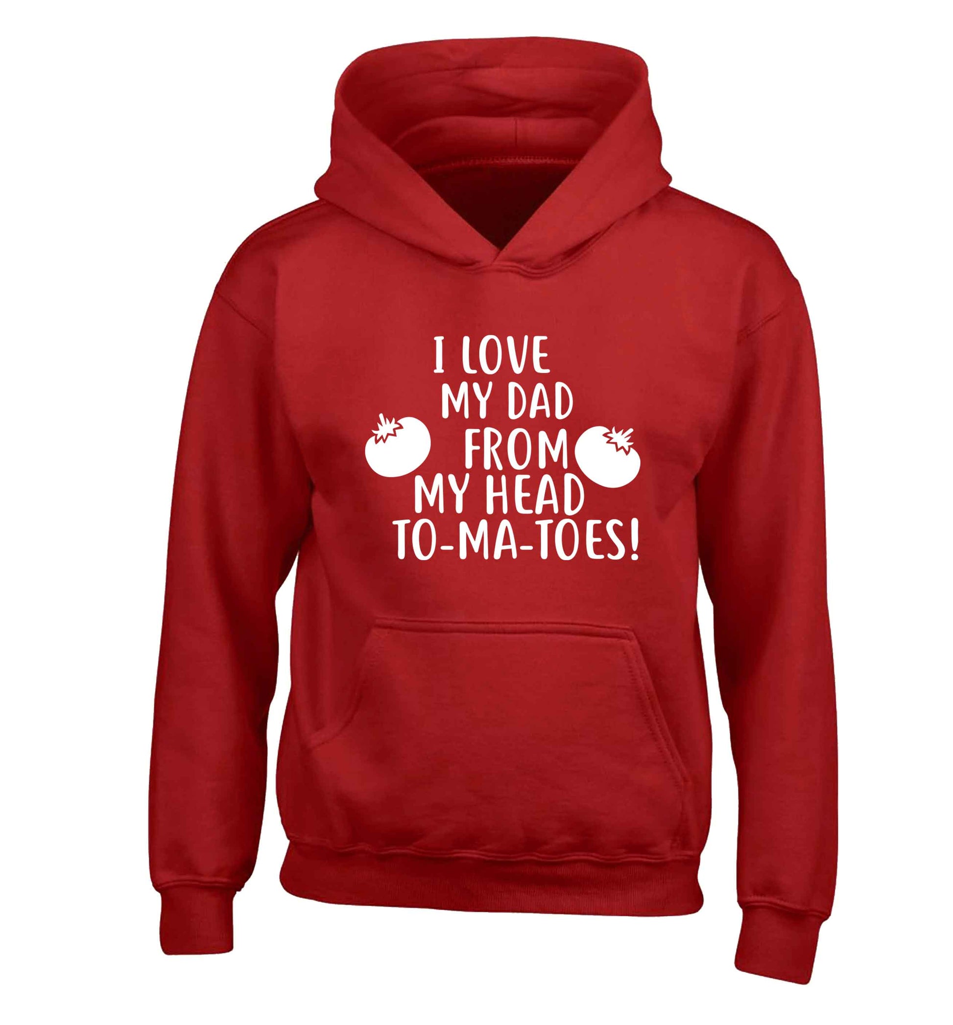 I love my dad from my head to-ma-toes children's red hoodie 12-13 Years