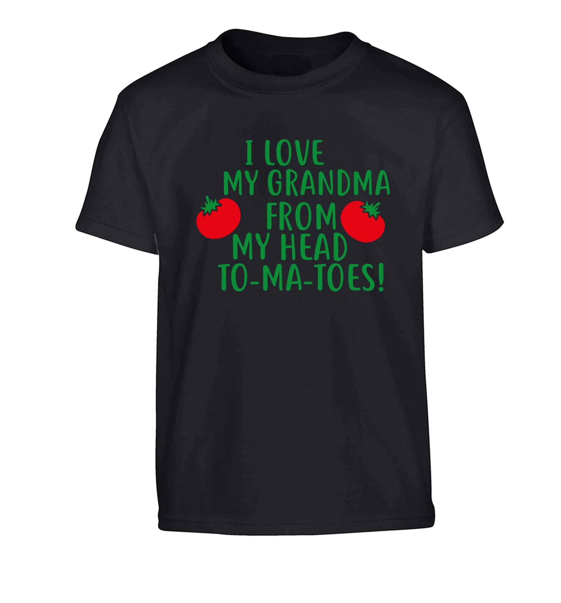 I love my grandma from my head to-ma-toes Children's black Tshirt 12-13 Years