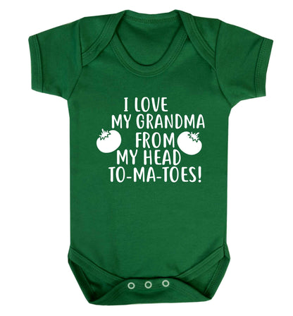 I love my grandma from my head to-ma-toes Baby Vest green 18-24 months