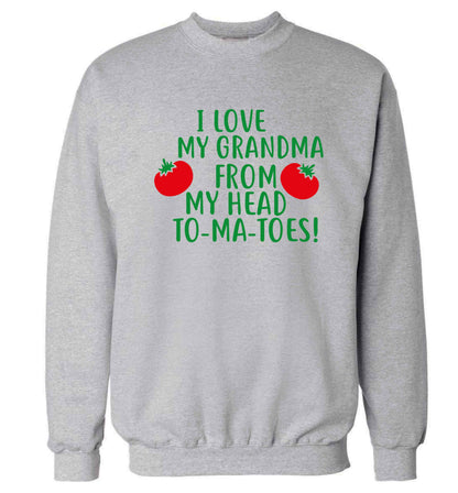 I love my grandma from my head to-ma-toes Adult's unisex grey Sweater 2XL