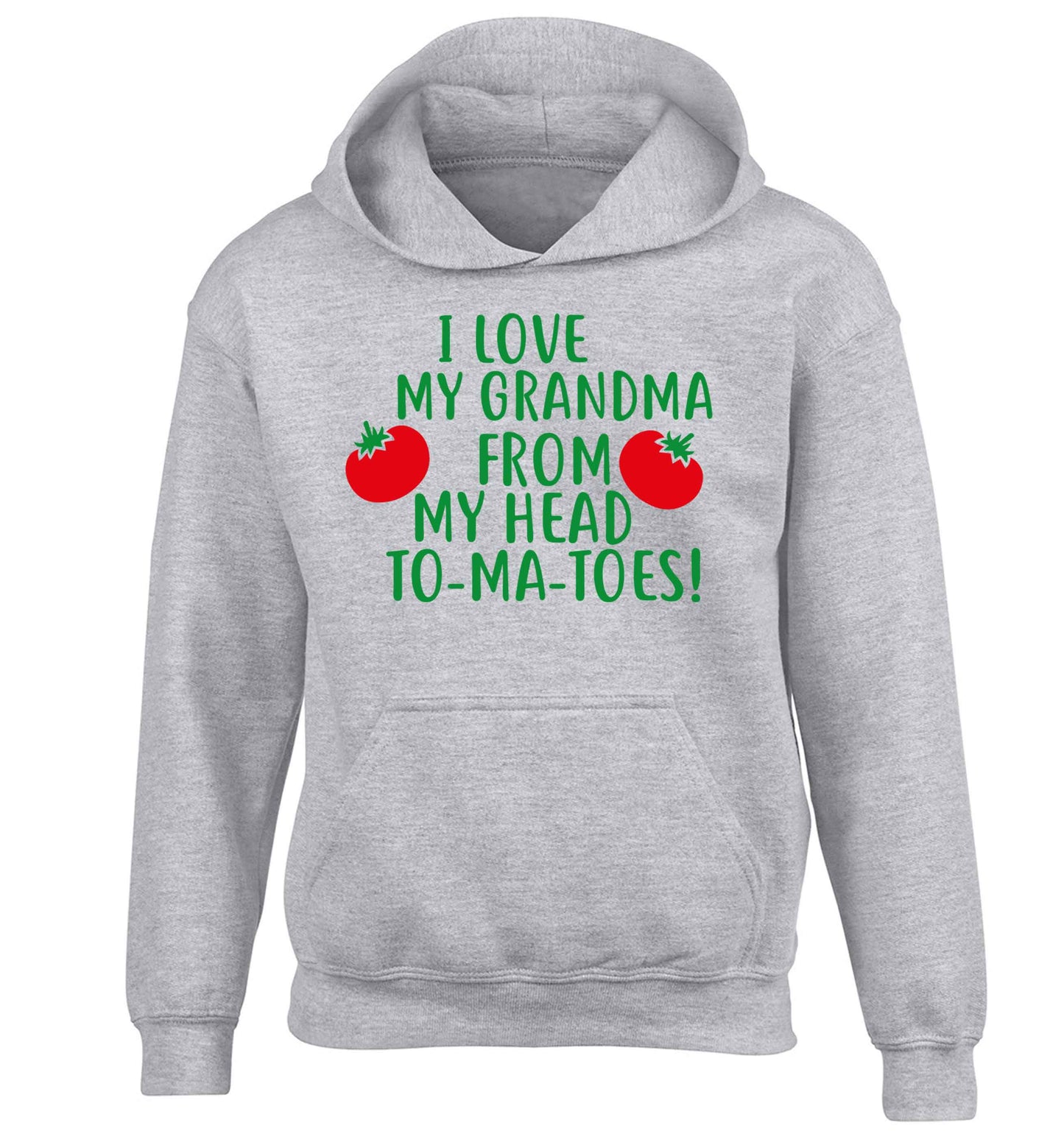 I love my grandma from my head to-ma-toes children's grey hoodie 12-13 Years