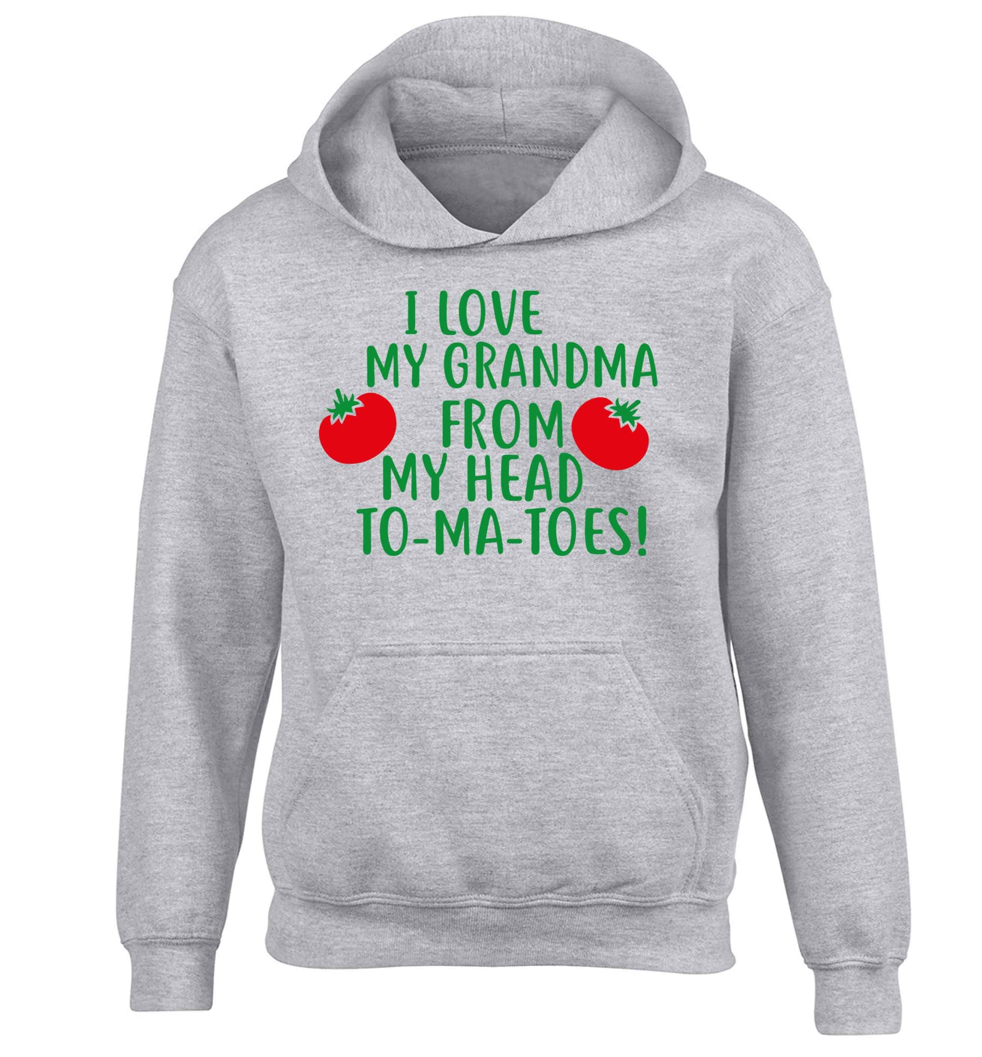 I love my grandma from my head to-ma-toes children's grey hoodie 12-13 Years