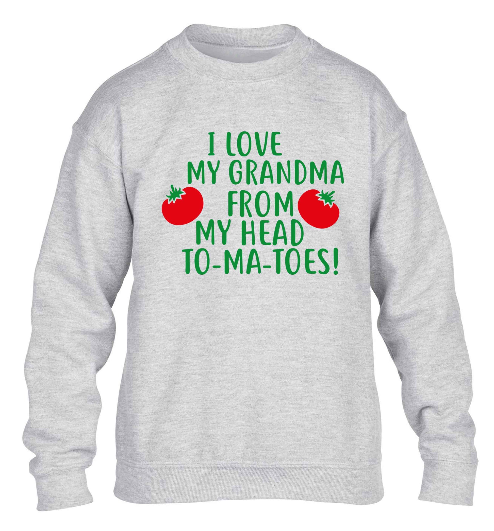 I love my grandma from my head to-ma-toes children's grey sweater 12-13 Years