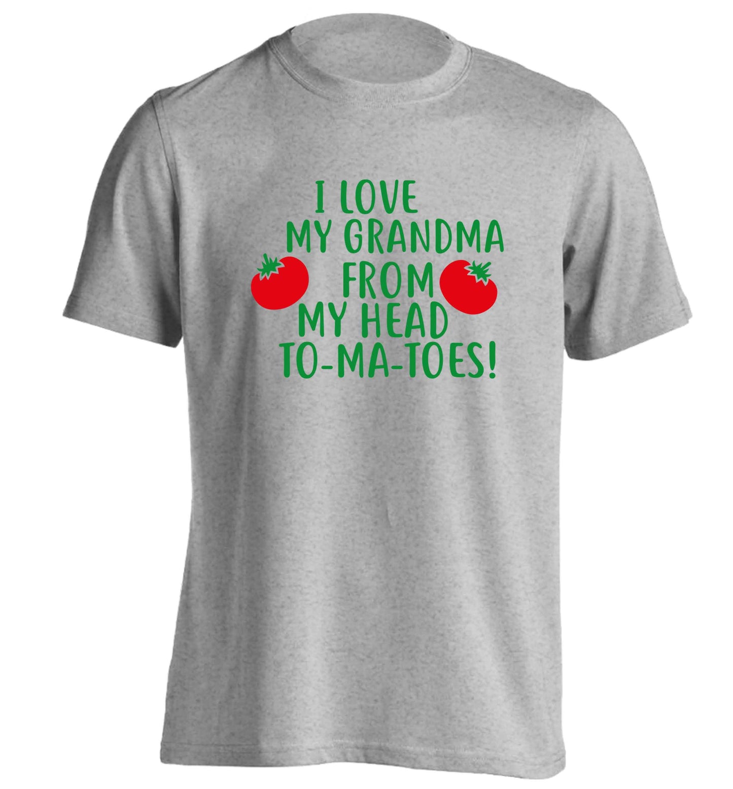 I love my grandma from my head to-ma-toes adults unisex grey Tshirt 2XL