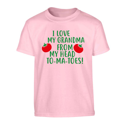 I love my grandma from my head to-ma-toes Children's light pink Tshirt 12-13 Years