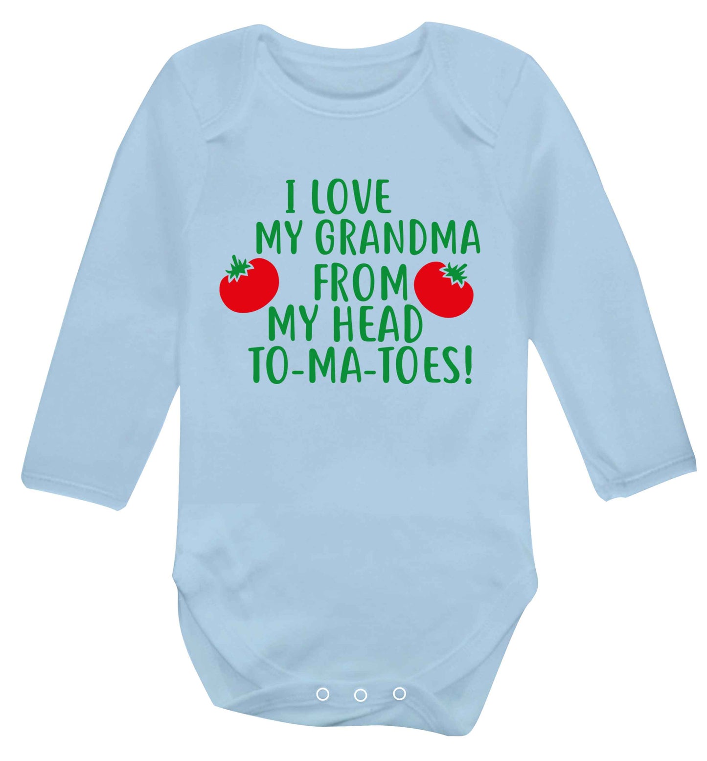 I love my grandma from my head to-ma-toes Baby Vest long sleeved pale blue 6-12 months