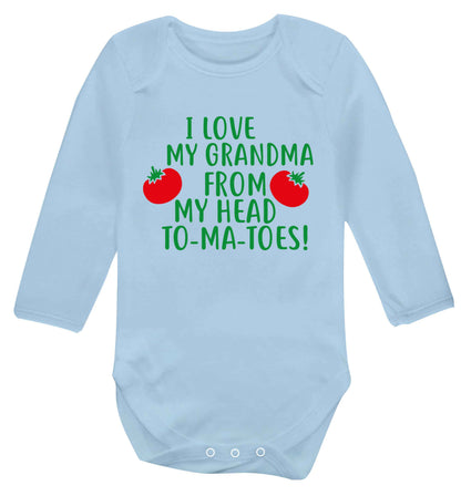 I love my grandma from my head to-ma-toes Baby Vest long sleeved pale blue 6-12 months