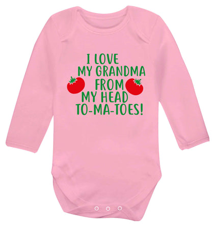 I love my grandma from my head to-ma-toes Baby Vest long sleeved pale pink 6-12 months