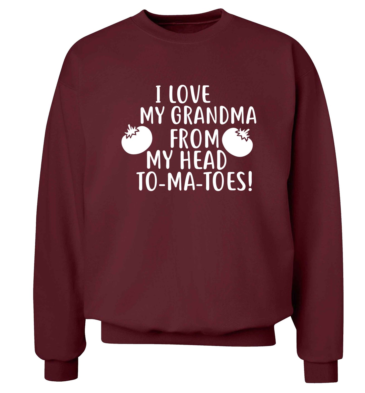 I love my grandma from my head to-ma-toes Adult's unisex maroon Sweater 2XL