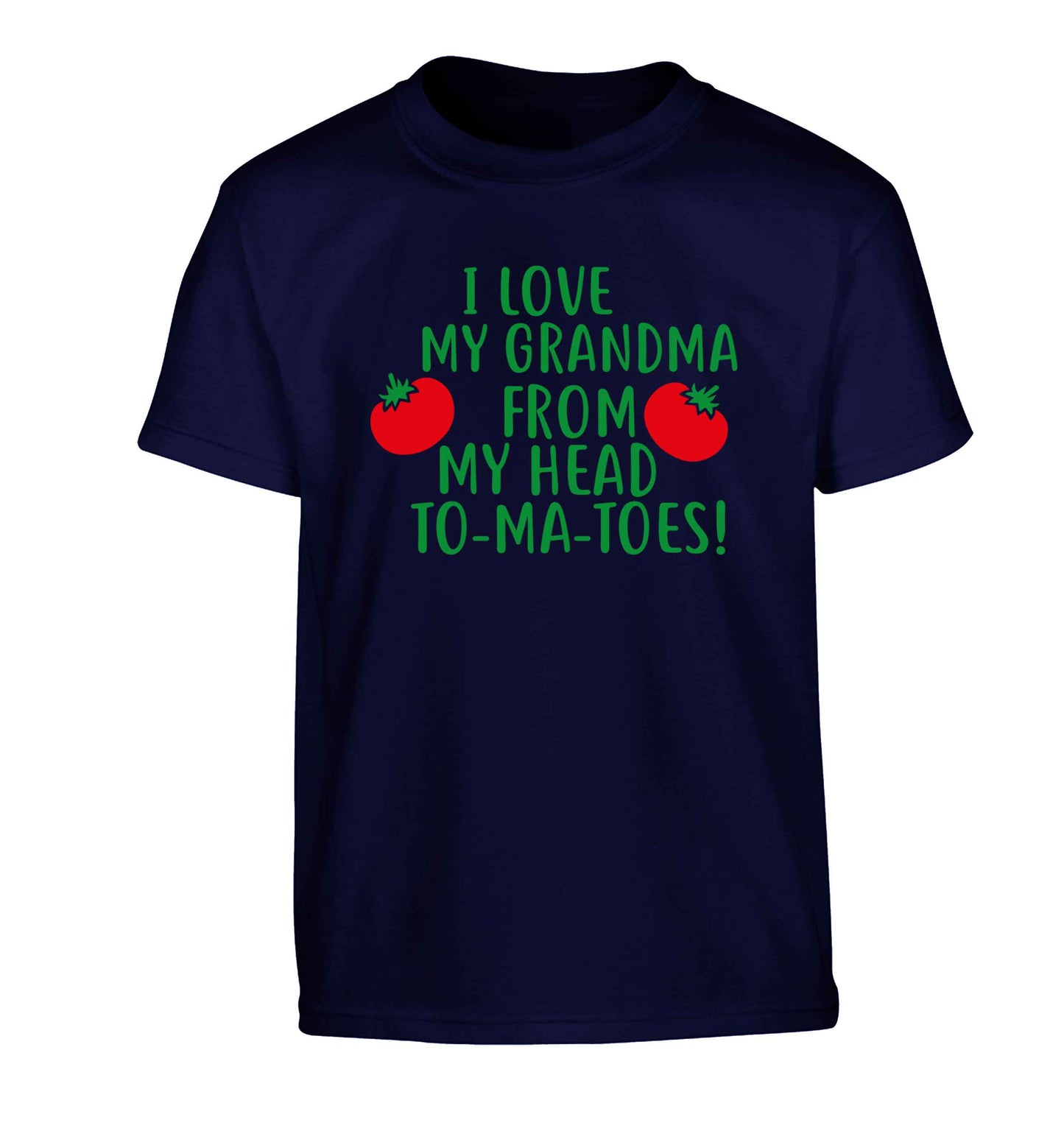 I love my grandma from my head to-ma-toes Children's navy Tshirt 12-13 Years