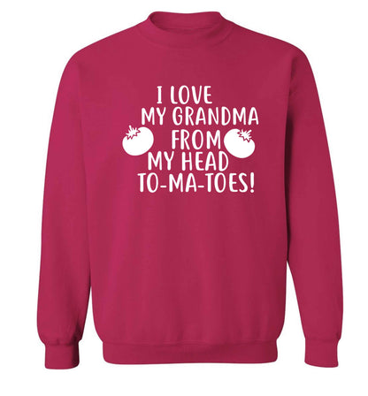 I love my grandma from my head to-ma-toes Adult's unisex pink Sweater 2XL