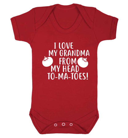 I love my grandma from my head to-ma-toes Baby Vest red 18-24 months