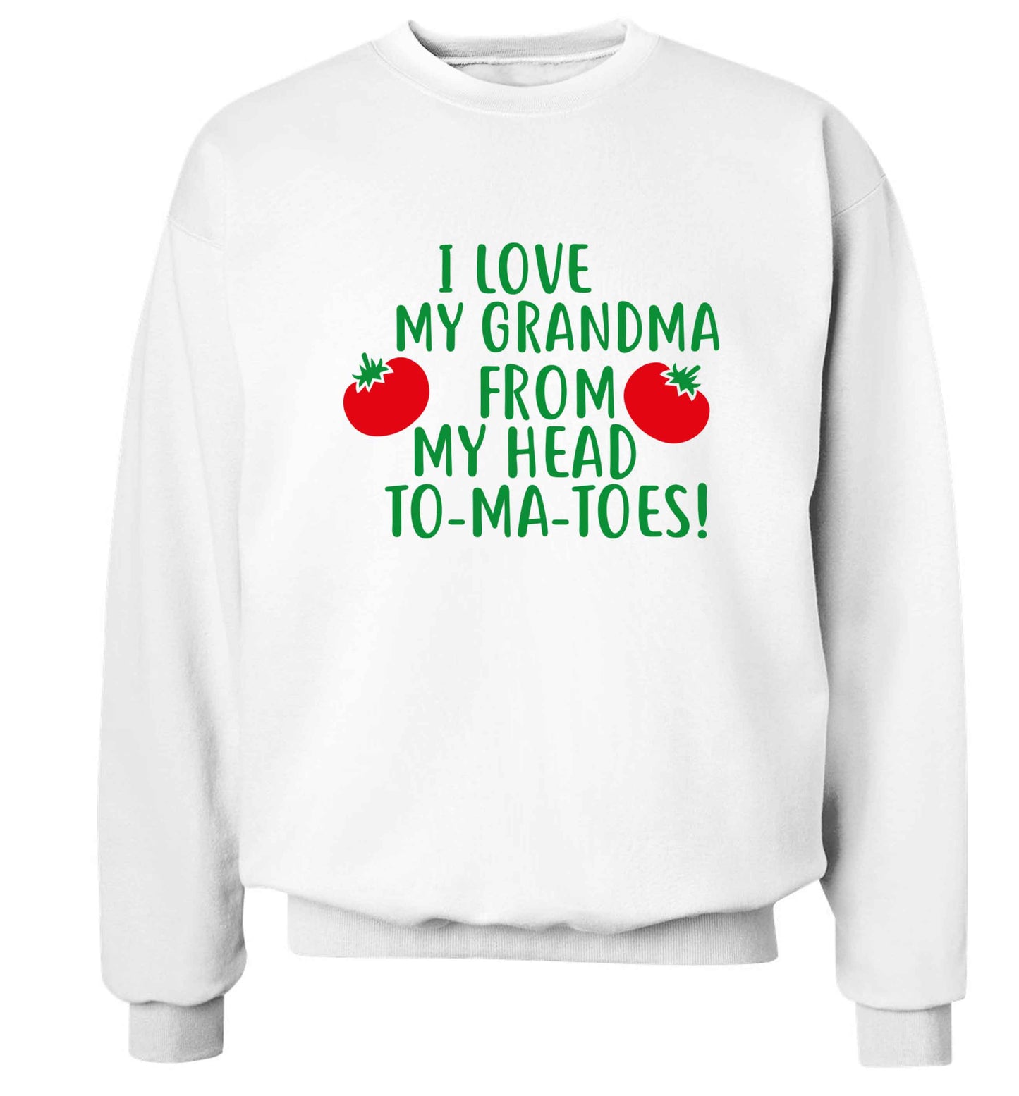 I love my grandma from my head to-ma-toes Adult's unisex white Sweater 2XL