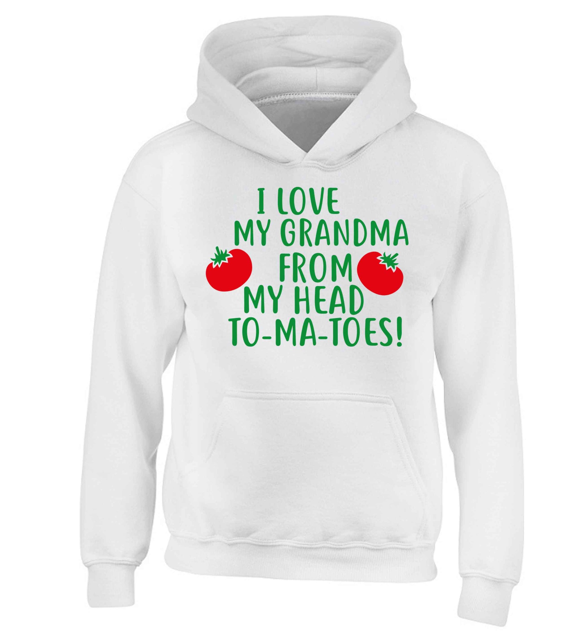 I love my grandma from my head to-ma-toes children's white hoodie 12-13 Years