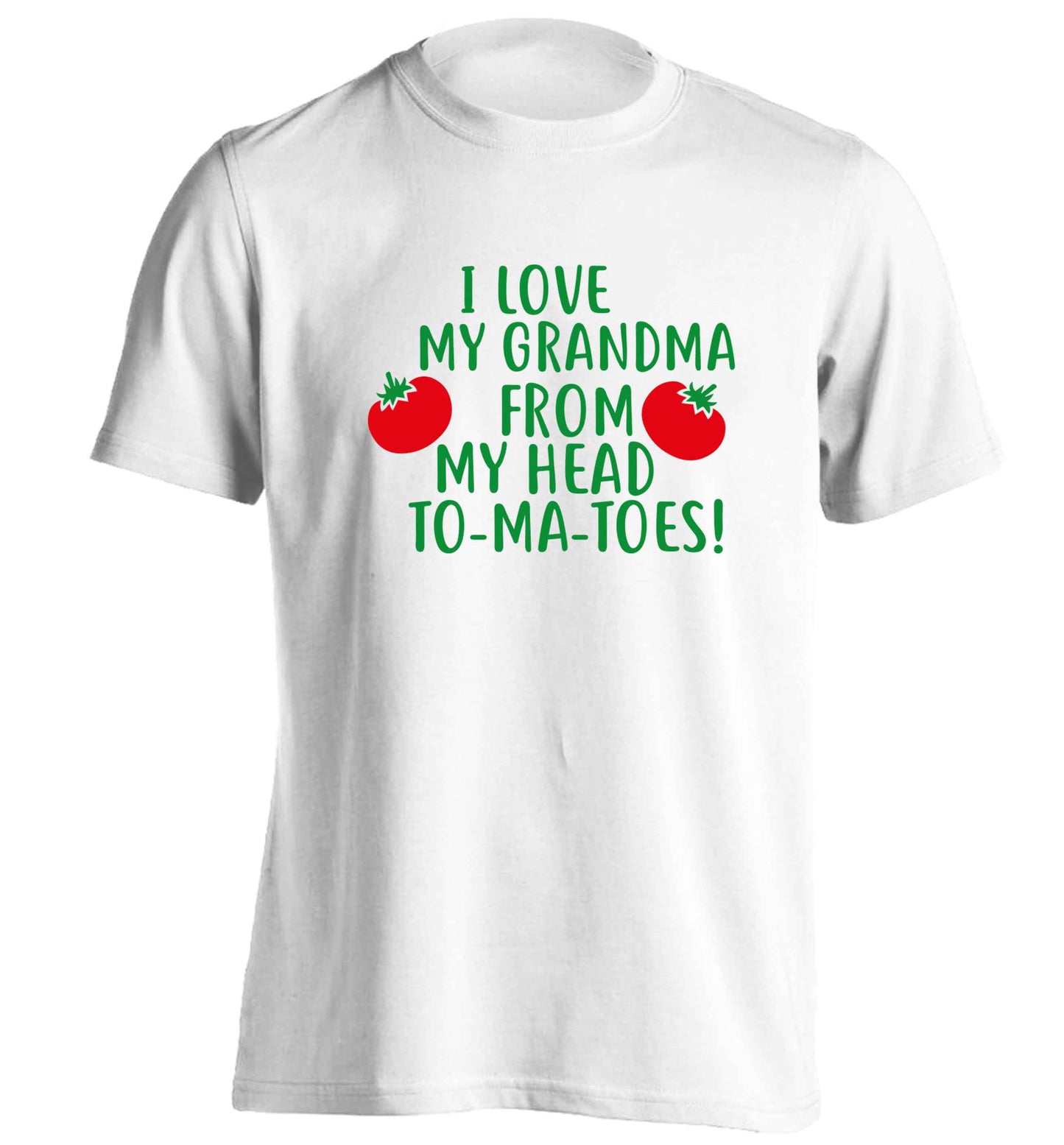 I love my grandma from my head to-ma-toes adults unisex white Tshirt 2XL