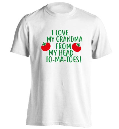 I love my grandma from my head to-ma-toes adults unisex white Tshirt 2XL