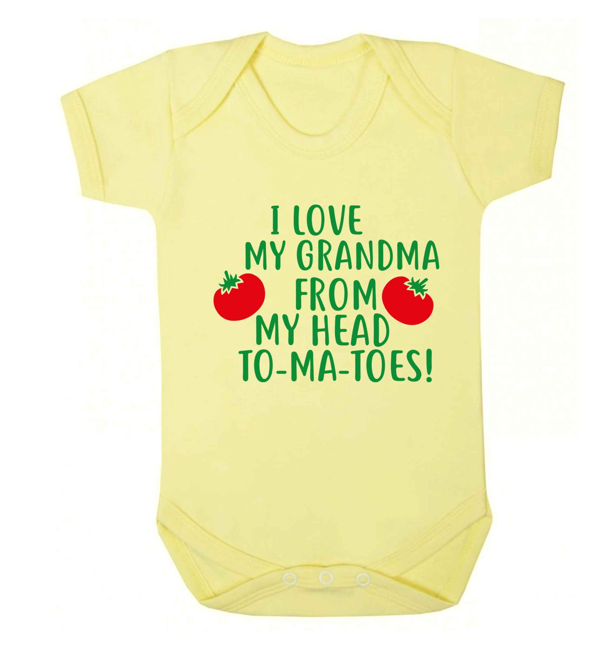 I love my grandma from my head to-ma-toes Baby Vest pale yellow 18-24 months