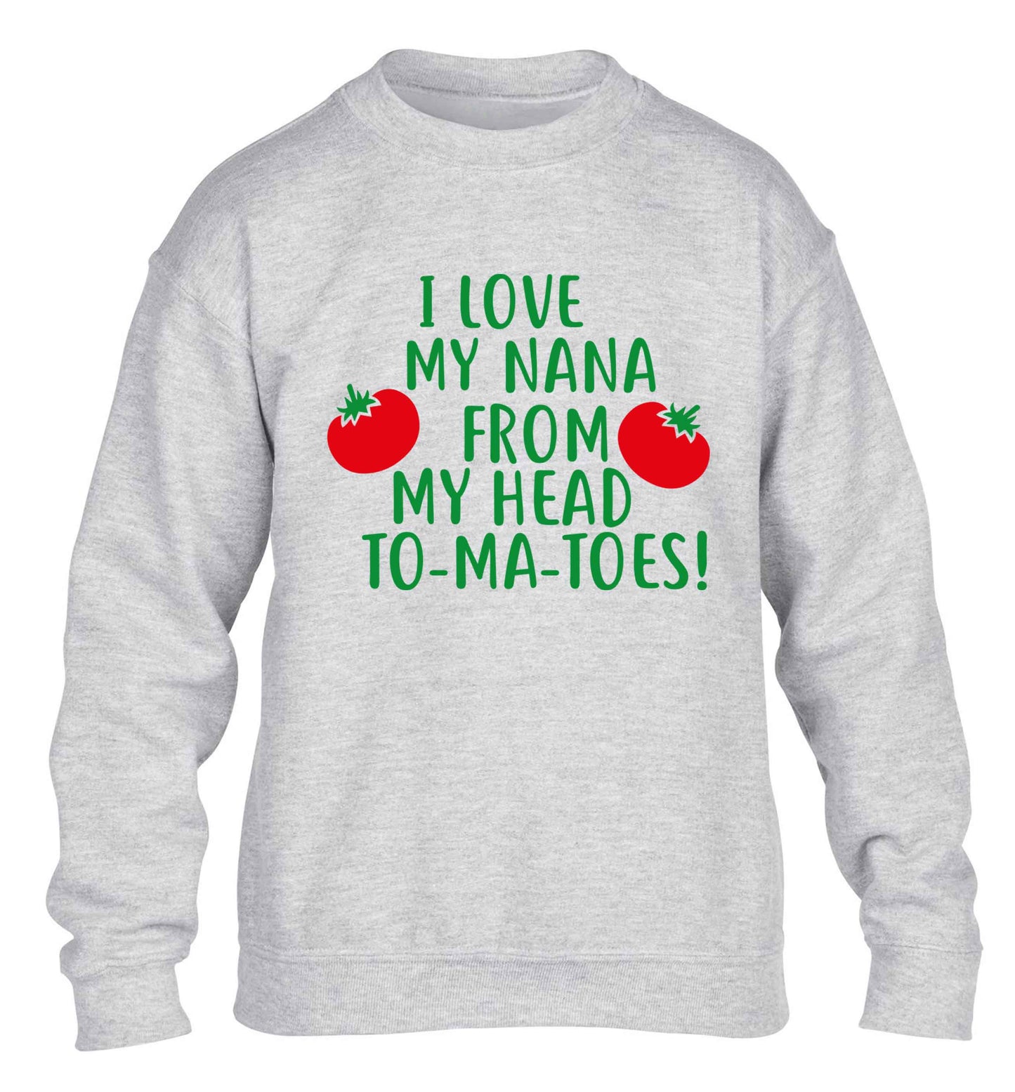 I love my nana from my head to-ma-toes children's grey sweater 12-13 Years