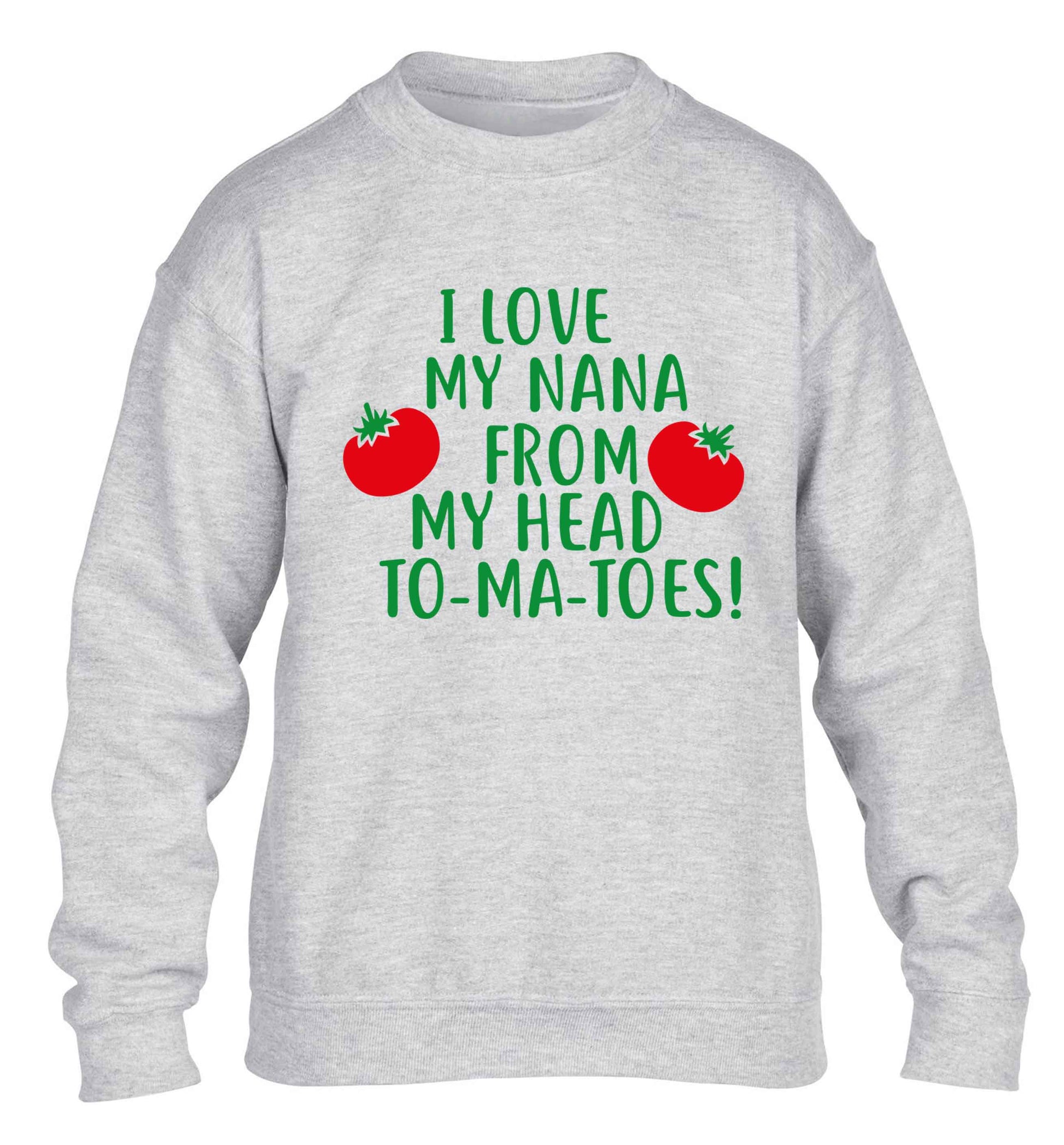 I love my nana from my head to-ma-toes children's grey sweater 12-13 Years