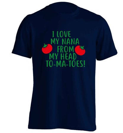 I love my nana from my head to-ma-toes adults unisex navy Tshirt 2XL
