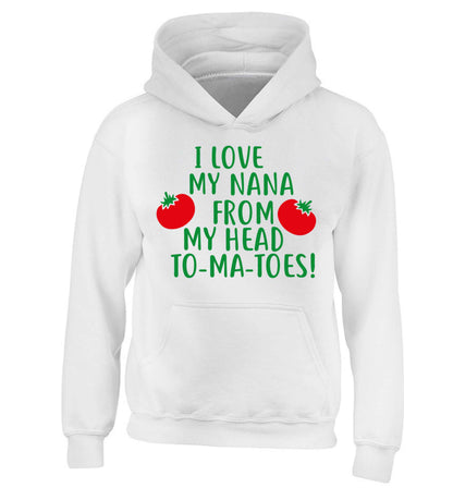I love my nana from my head to-ma-toes children's white hoodie 12-13 Years