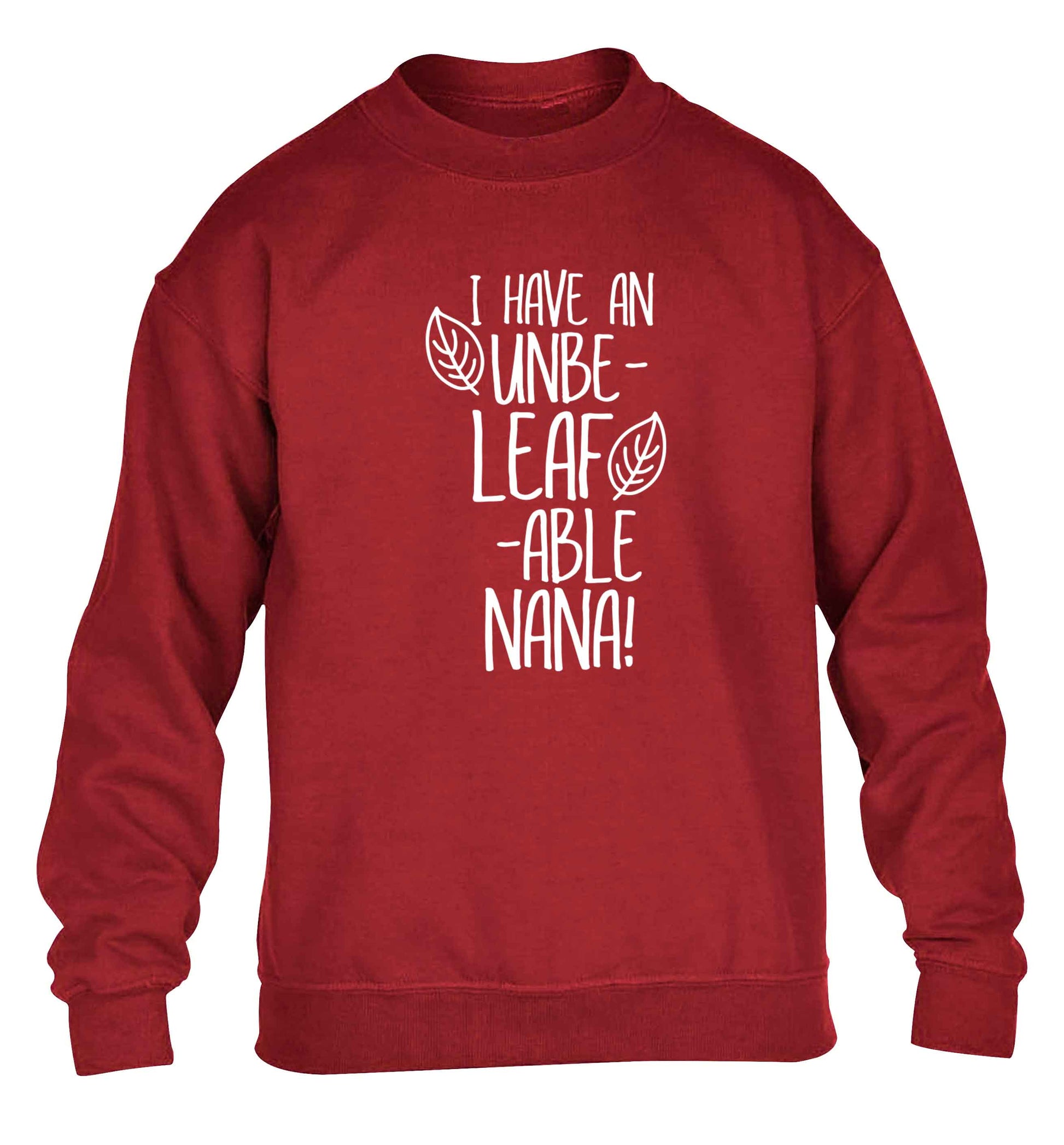 I have an unbe-leaf-able nana children's grey sweater 12-13 Years