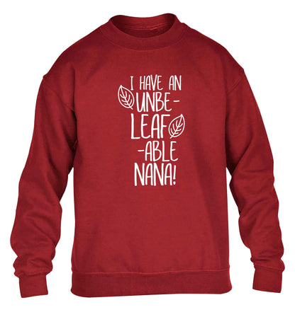 I have an unbe-leaf-able nana children's grey sweater 12-13 Years