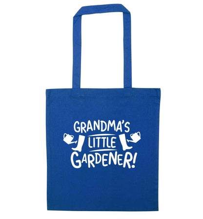 Grandma's little gardener blue tote bag