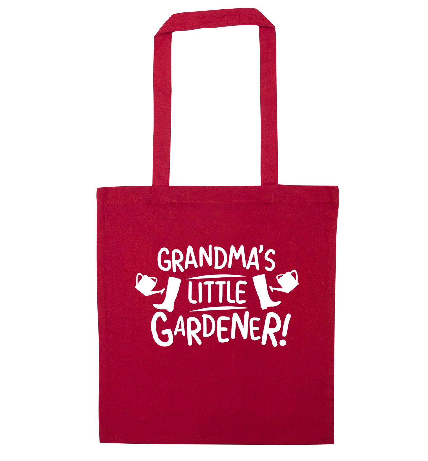 Grandma's little gardener red tote bag